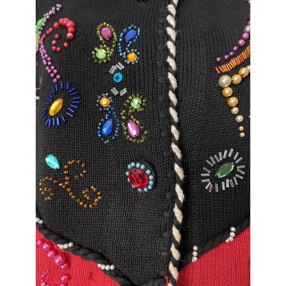 Michael Simon Vintage 90s Western Music Beaded Jewel Sweater Jacket Rockabilly 2 - Picture 10 of 11